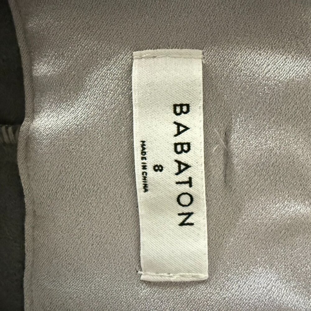 NWT Aritzia Babaton Tie Waist Grey Vegan Leather Cropped Pants Size 8 - Picture 6 of 9